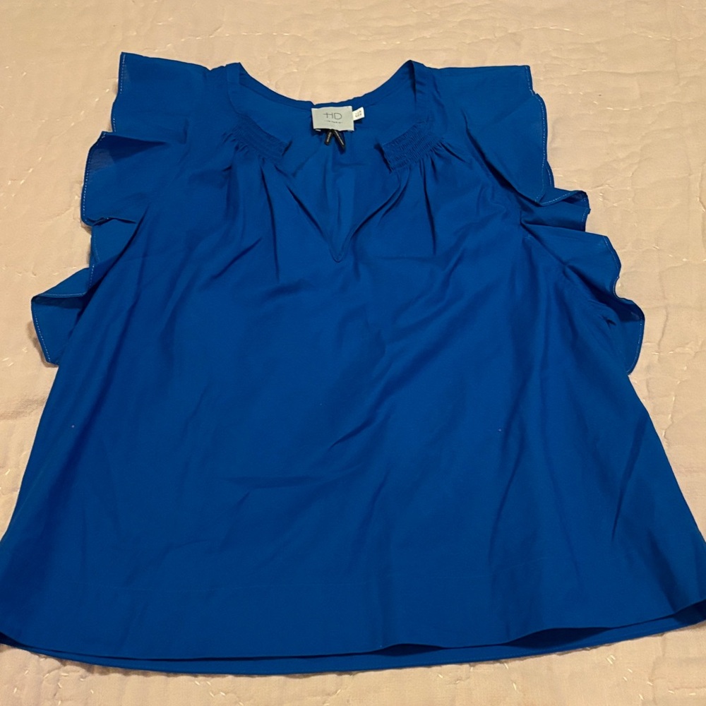 HD in Paris Royal Blue Ruffle Blouse